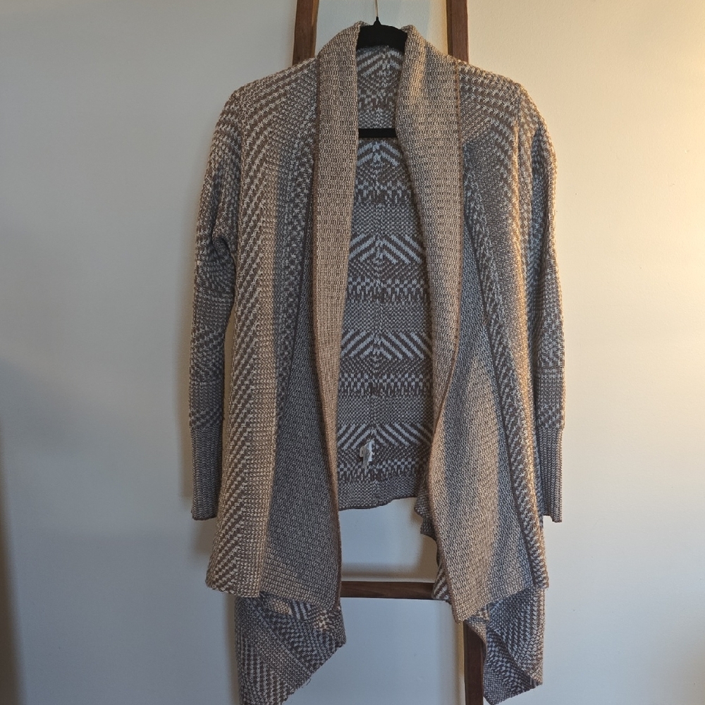 Bebe Women's Knit Cardigan - Cream and Brown